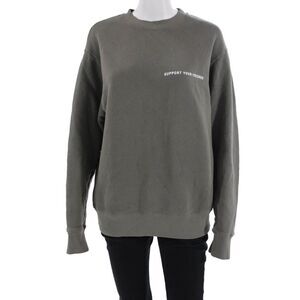 Krost Unisex Pullover Sweatshirt Dark Gray Crew Neck Cotton Size S